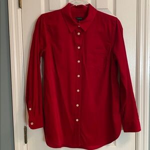 Talbots Size Small Corduroy Boyfriend Shirt - Deep Red - Excellent Condition